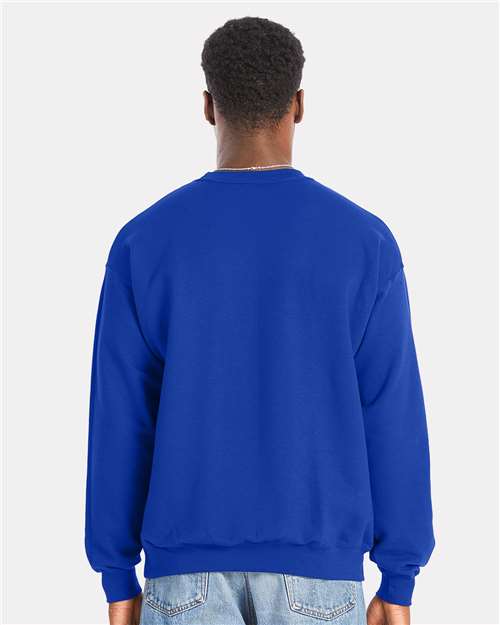 Hanes RS160 Unisex Perfect Sweats Crewneck Sweatshirt - Deep Royal - model back