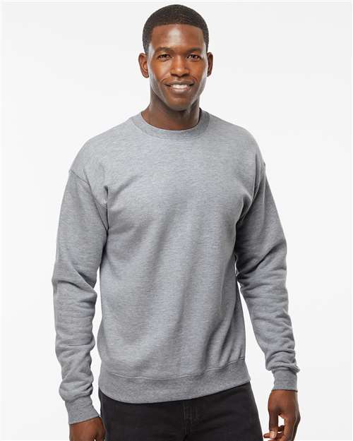 Hanes RS160 Unisex Perfect Sweats Crewneck Sweatshirt - Light Steel - model front