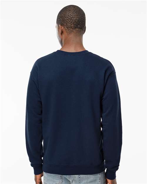 Hanes RS160 Unisex Perfect Sweats Crewneck Sweatshirt - Navy - model back