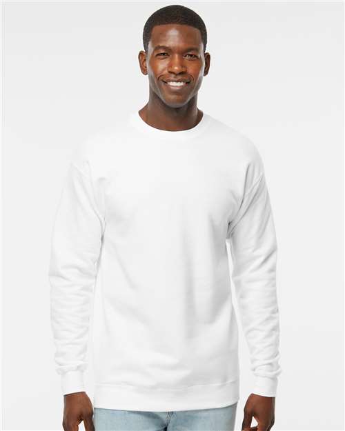 Hanes RS160 Unisex Perfect Sweats Crewneck Sweatshirt - White - model front