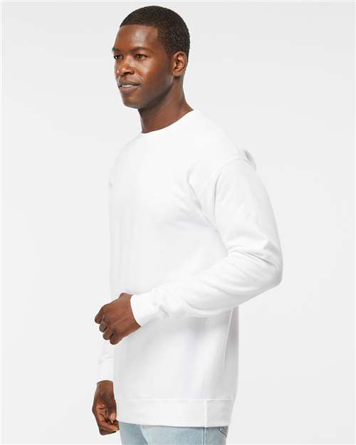 Hanes RS160 Unisex Perfect Sweats Crewneck Sweatshirt - White - model side