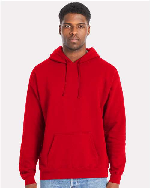 Hanes RS170 Unisex Perfect Sweats Hooded Sweatshirt - Athletic Red - model front
