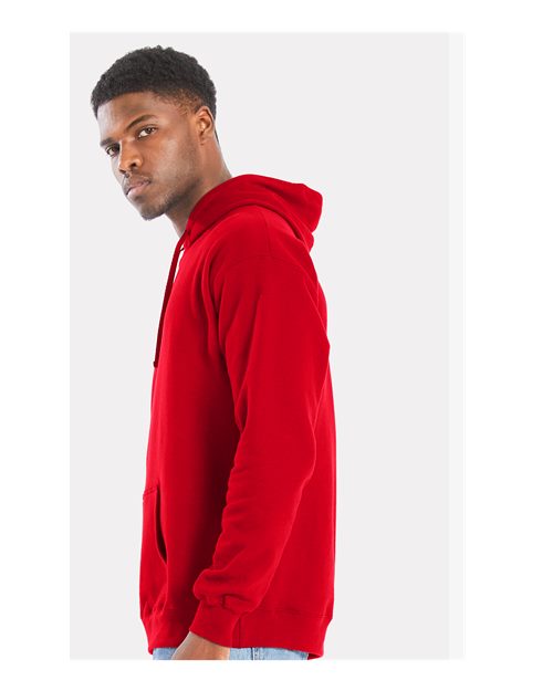 Hanes RS170 Unisex Perfect Sweats Hooded Sweatshirt - Athletic Red - model side