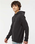 Hanes RS170 Unisex Perfect Sweats Hooded Sweatshirt - Black - model side