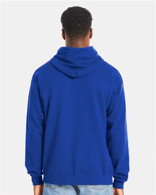 Hanes RS170 Unisex Perfect Sweats Hooded Sweatshirt - Deep Royal - model back