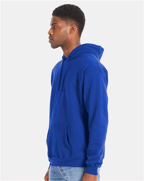Hanes RS170 Unisex Perfect Sweats Hooded Sweatshirt - Deep Royal - model side