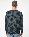 Independent Trading Co. PRM3500TD Unisex Midweight Tie-Dyed Crewneck Sweatshirt - Tie Dye Black - model back