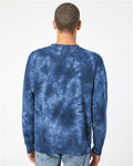 Independent Trading Co. PRM3500TD Unisex Midweight Tie-Dyed Crewneck Sweatshirt - Tie Dye Navy - model back