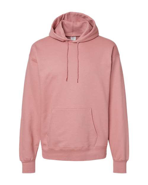 Hanes F170 Ultimate Cotton Hooded Sweatshirt - Mauve - flat front