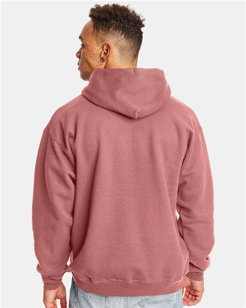 Hanes F170 Ultimate Cotton Hooded Sweatshirt - Mauve - model back