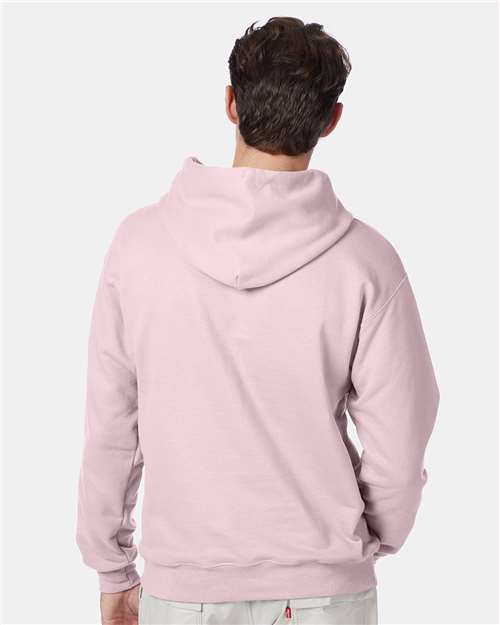 Hanes F170 Ultimate Cotton Hooded Sweatshirt - Pale Pink - model back