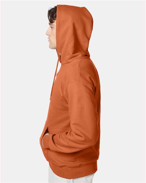 Hanes F170 Ultimate Cotton Hooded Sweatshirt - Pumpkin - model side