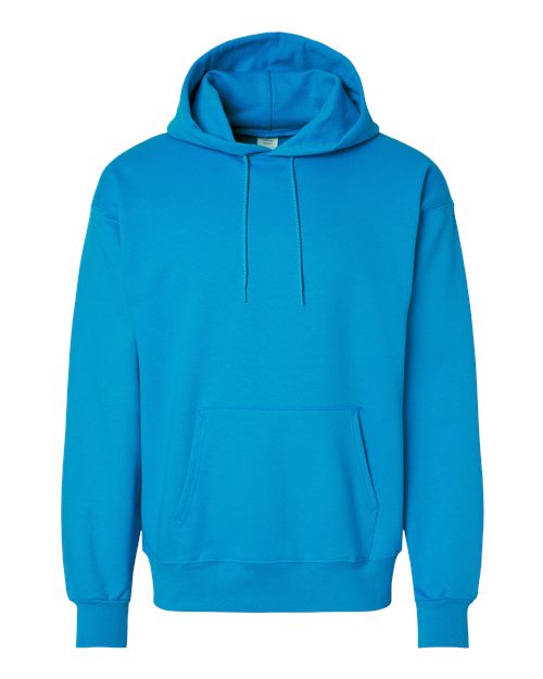Hanes F170 Ultimate Cotton Hooded Sweatshirt - Teal - flat front