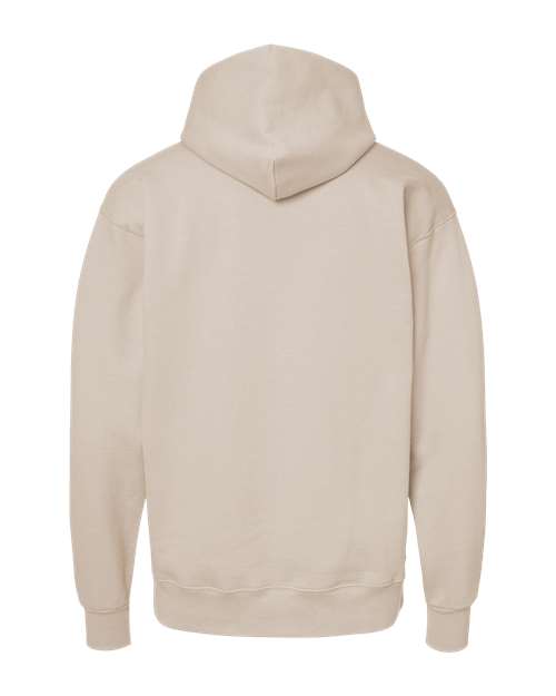 Hanes F170 Ultimate Cotton Hooded Sweatshirt - Sand - back