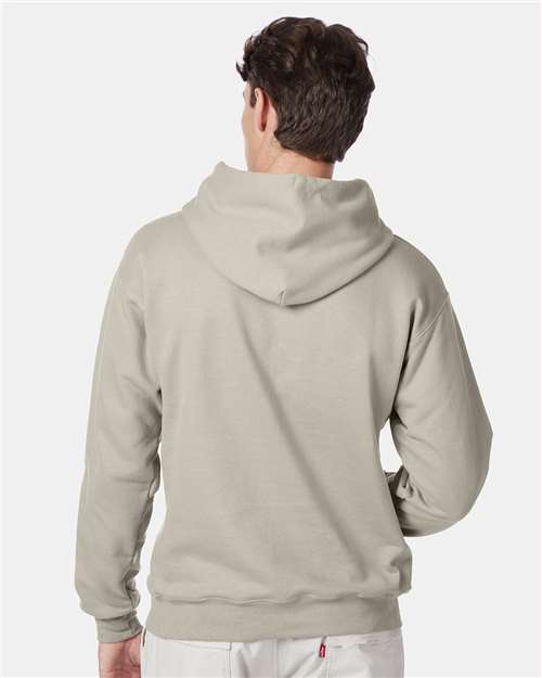 Hanes F170 Ultimate Cotton Hooded Sweatshirt - Sand - model back