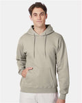 Hanes F170 Ultimate Cotton Hooded Sweatshirt - Sand - model front