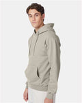 Hanes F170 Ultimate Cotton Hooded Sweatshirt - Sand - model side