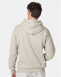 Hanes F170 Ultimate Cotton Hooded Sweatshirt - Natural - model back