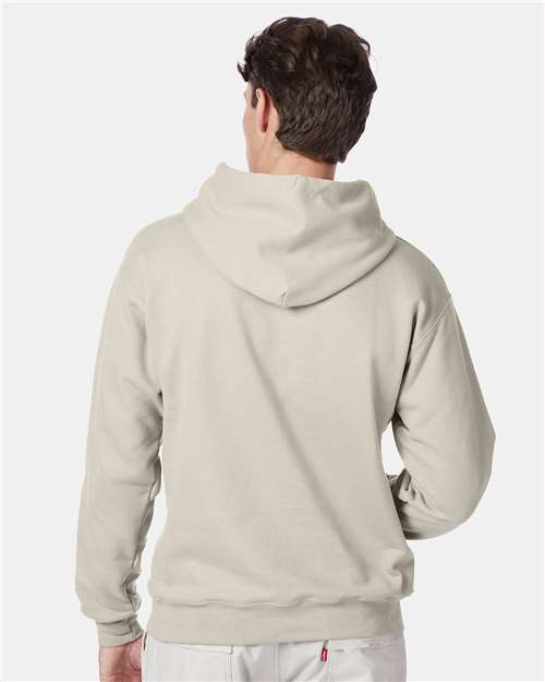 Hanes F170 Ultimate Cotton Hooded Sweatshirt - Natural - model back