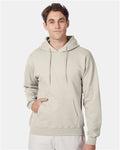 Hanes F170 Ultimate Cotton Hooded Sweatshirt - Natural - model front