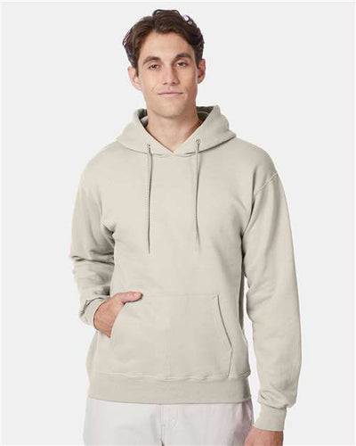 Hanes F170 Ultimate Cotton Hooded Sweatshirt - Natural - model front