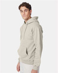 Hanes F170 Ultimate Cotton Hooded Sweatshirt - Natural - model side