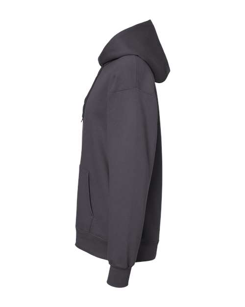 Hanes F170 Ultimate Cotton Hooded Sweatshirt - Smoke Grey - side