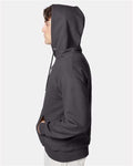 Hanes F170 Ultimate Cotton Hooded Sweatshirt - Smoke Grey - model side