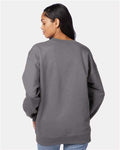 Hanes F260 Unisex Ultimate Cotton Crewneck Sweatshirt - Smoke Grey - model back