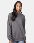 Hanes F260 Unisex Ultimate Cotton Crewneck Sweatshirt - Smoke Grey - model front