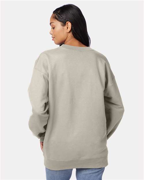 Hanes F260 Unisex Ultimate Cotton Crewneck Sweatshirt - Sand - model back