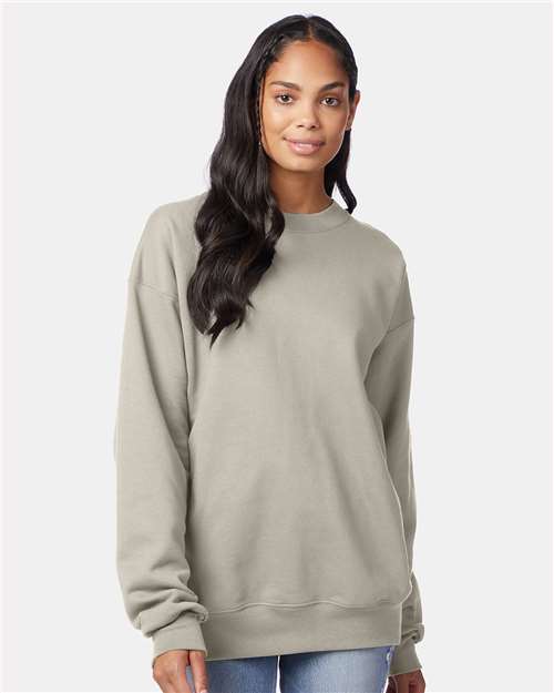 Hanes F260 Unisex Ultimate Cotton Crewneck Sweatshirt - Sand - model front