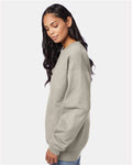 Hanes F260 Unisex Ultimate Cotton Crewneck Sweatshirt - Sand - model side