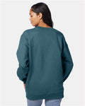 Hanes F260 Unisex Ultimate Cotton Crewneck Sweatshirt - Cactus - model back