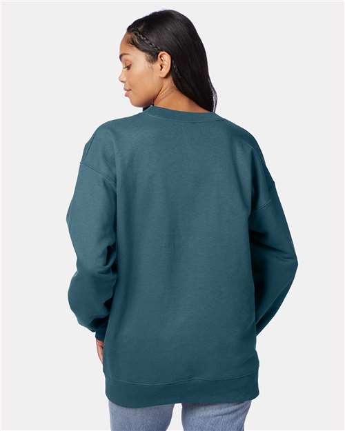 Hanes F260 Unisex Ultimate Cotton Crewneck Sweatshirt - Cactus - model back
