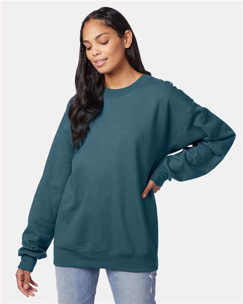 Hanes F260 Unisex Ultimate Cotton Crewneck Sweatshirt - Cactus - model front
