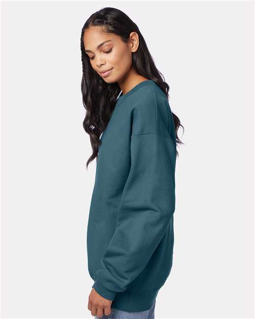 Hanes F260 Unisex Ultimate Cotton Crewneck Sweatshirt - Cactus - model side