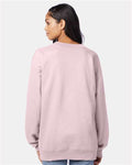 Hanes F260 Unisex Ultimate Cotton Crewneck Sweatshirt - Pale Pink - model back