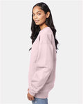 Hanes F260 Unisex Ultimate Cotton Crewneck Sweatshirt - Pale Pink - model side