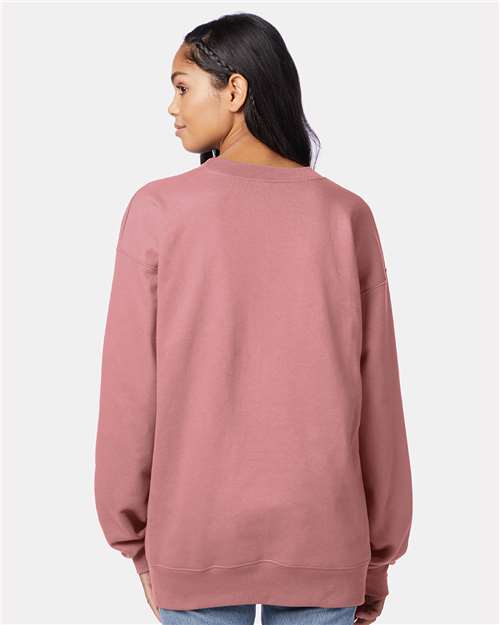Hanes F260 Unisex Ultimate Cotton Crewneck Sweatshirt - Mauve - model back