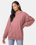 Hanes F260 Unisex Ultimate Cotton Crewneck Sweatshirt - Mauve - model front