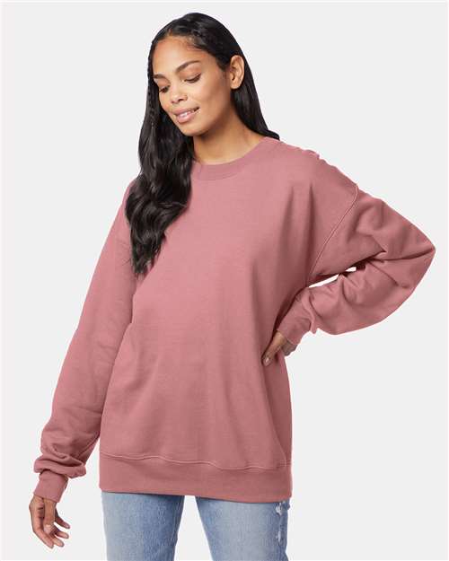 Hanes F260 Unisex Ultimate Cotton Crewneck Sweatshirt - Mauve - model front