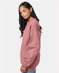 Hanes F260 Unisex Ultimate Cotton Crewneck Sweatshirt - Mauve - model side