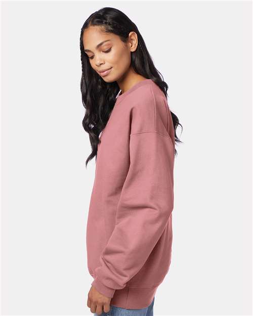 Hanes F260 Unisex Ultimate Cotton Crewneck Sweatshirt - Mauve - model side