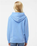 Independent Trading Co. PRM1500Y Youth Midweight Pigment-Dyed Hooded Sweatshirt - Pigment Light Blue - model back