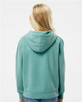 Independent Trading Co. PRM1500Y Youth Midweight Pigment-Dyed Hooded Sweatshirt - Pigment Mint - model back
