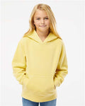 Independent Trading Co. PRM1500Y Youth Midweight Pigment-Dyed Hooded Sweatshirt - Pigment Yellow - model front