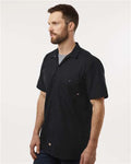 Dickies S535 Men's Industrial Short Sleeve Work Shirt - Black - model side