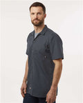 Dickies S535 Men's Industrial Short Sleeve Work Shirt - Dark Charcoal - model side