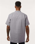 Dickies S535 Men's Industrial Short Sleeve Work Shirt - Graphite Grey - model back